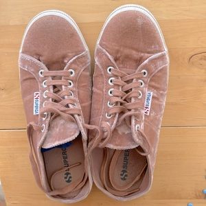 Superga velvet mule sneakers Anthropologie.